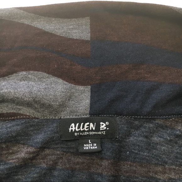 Allen B. Open Cardigan Brown Blue Gray long sleeve - Picture 5 of 7